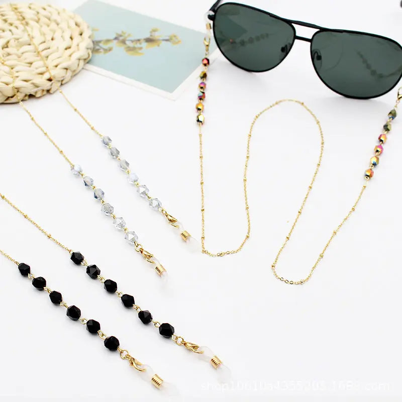 New Simple Crystal Pentagram Glasses Chain Mask Chain Anti-drop Necklace eprolo