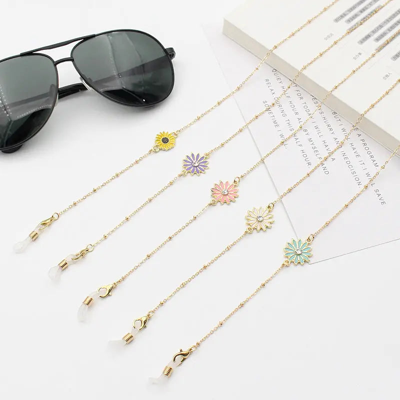 New Small Chrysanthemum And Gold Chain With Anti-Drop Mask Glasses Chain Necklace eprolo