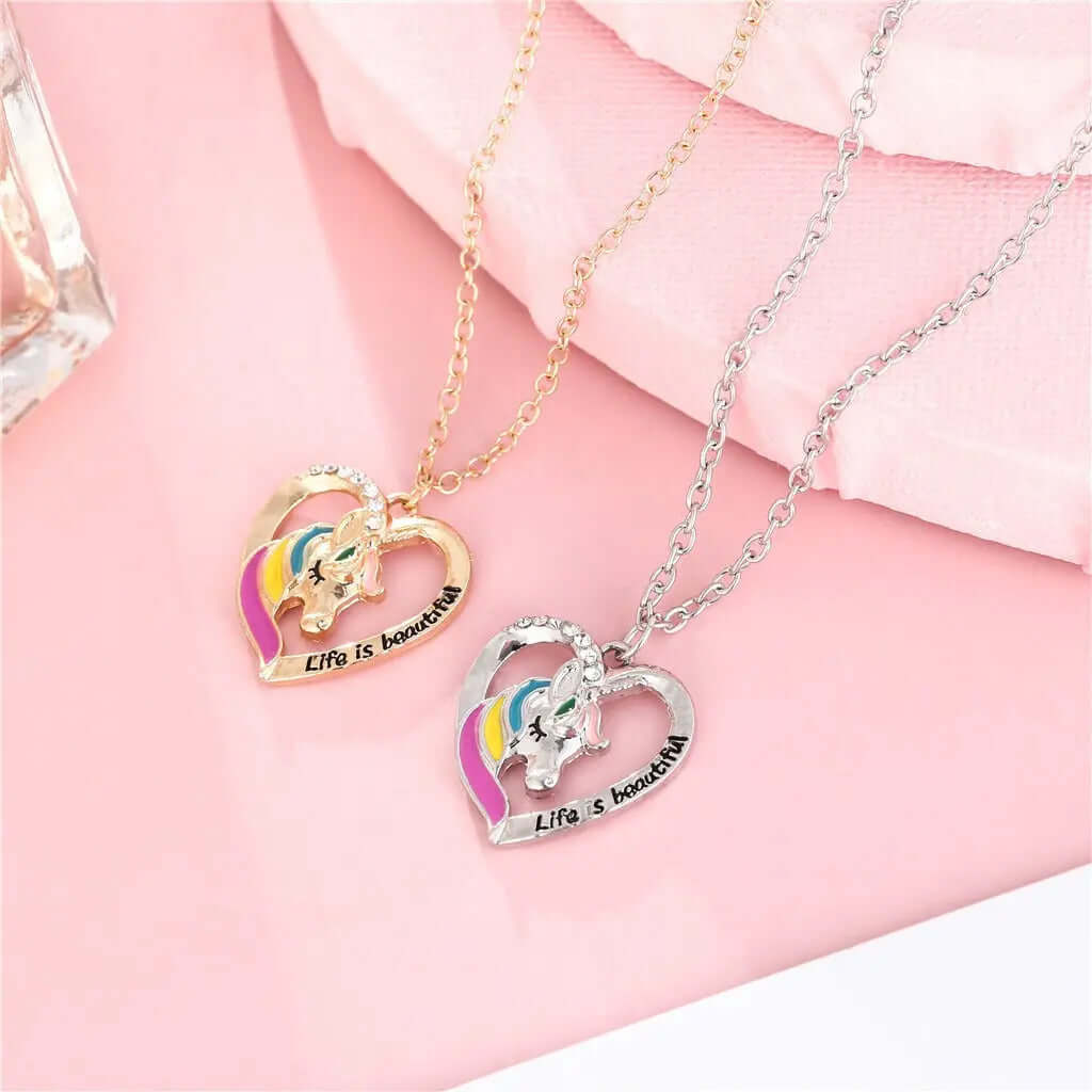 New Unicorn Necklace Jewelry Rainbow Horse Oil Drop Pendant Necklace eprolo