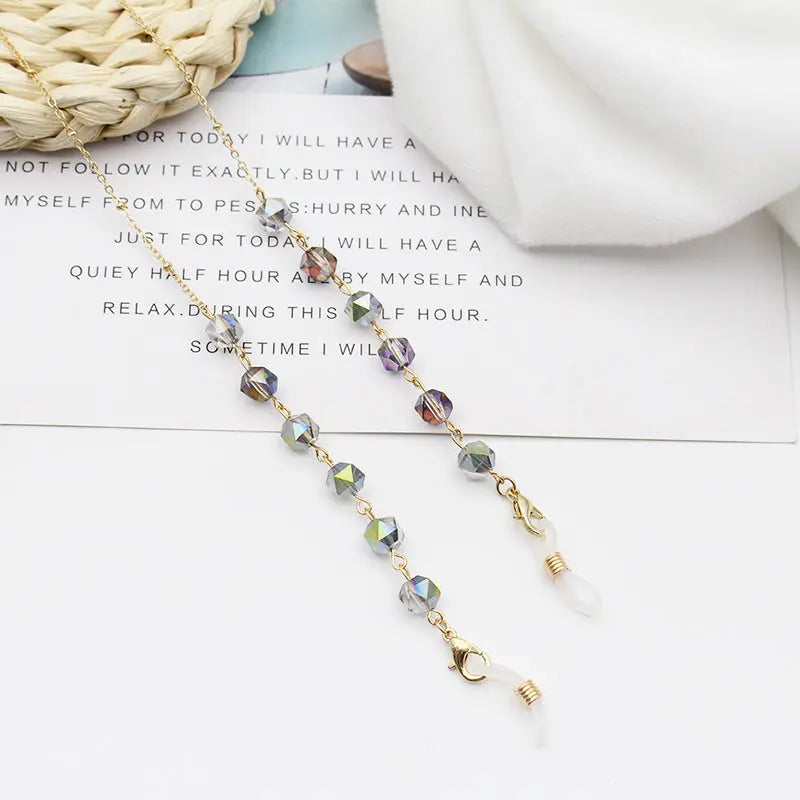 New Simple Crystal Pentagram Glasses Chain Mask Chain Anti-drop Necklace eprolo