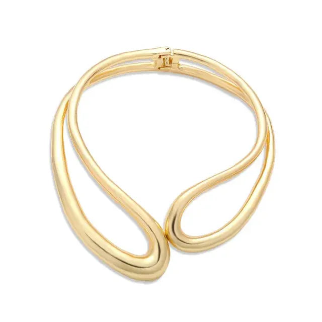 Exaggerated Creative Asymmetric Open Drop Choker Necklace eprolo