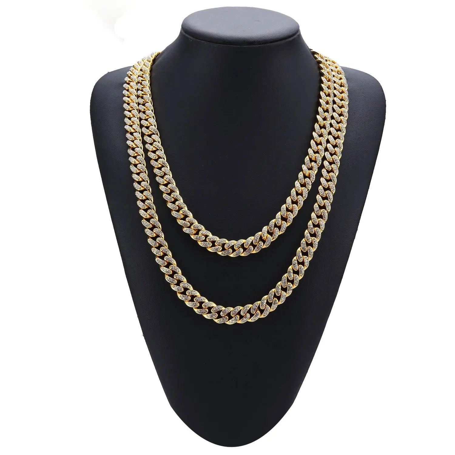 Hip Hop Necklace Jewelry 12mm Wide Butterfly Buckle Thick Gold Plating Cuban Chain eprolo
