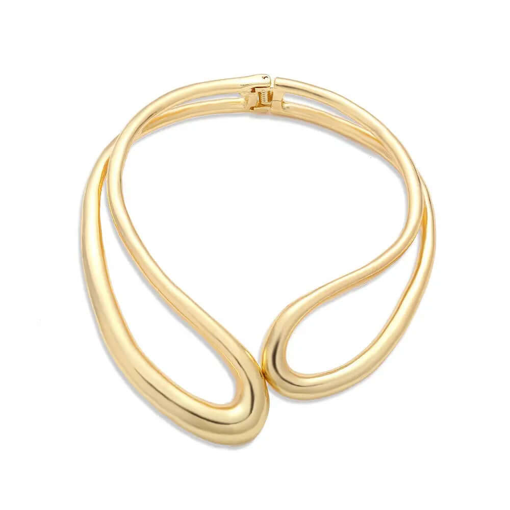 Asymmetrical open alloy choker women&