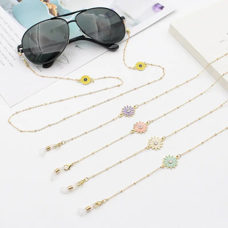 New Small Chrysanthemum And Gold Chain With Anti-Drop Mask Glasses Chain Necklace eprolo
