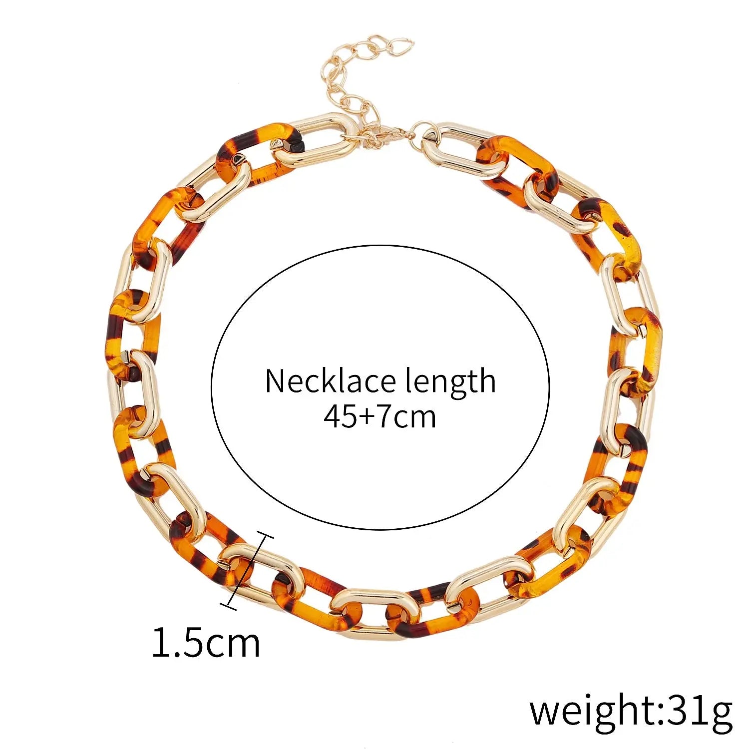 Accessories Necklace Cuban Chain Acrylic Colorful Necklace Punk Chain Necklace Summer Ins eprolo