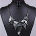 Classic Colorful Leaf Rhinestone Alloy Drop Necklace Earrings Jewelry eprolo