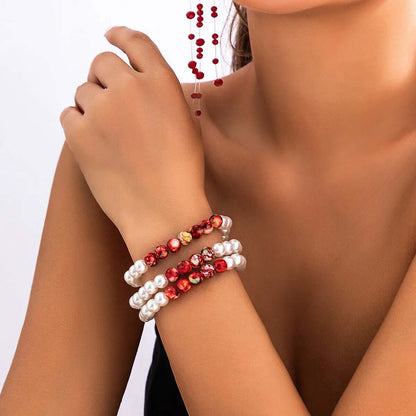 Gothic style pearl necklace choker creative Halloween blood drop tassel collarbone necklace eprolo