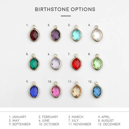 12-color water drop birthstone leaf lettering diy necklace holiday gift eprolo