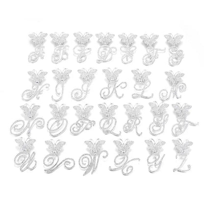 18inch  Cuban Chain Butterfly Letter Full Diamond Pendant Cuban Chain Personalized Exaggerated Thick Chain Hiphop Jewelry eprolo