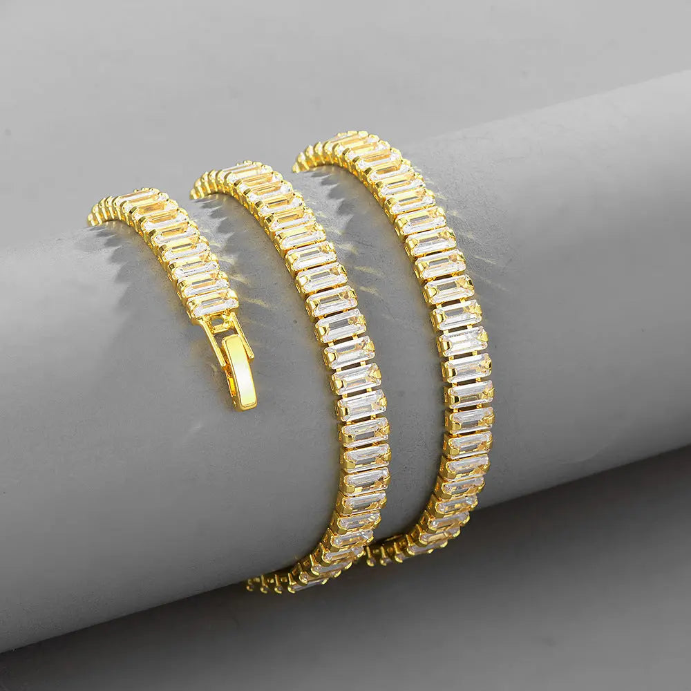Inlaid With Zirconium Rectangular Zircon Cuban Chain Watch Chain Trendy Products eprolo