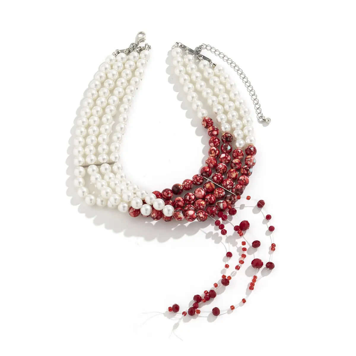 Gothic style pearl necklace choker creative Halloween blood drop tassel collarbone necklace eprolo