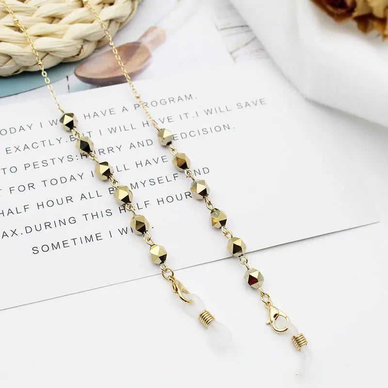 New Simple Crystal Pentagram Glasses Chain Mask Chain Anti-drop Necklace eprolo