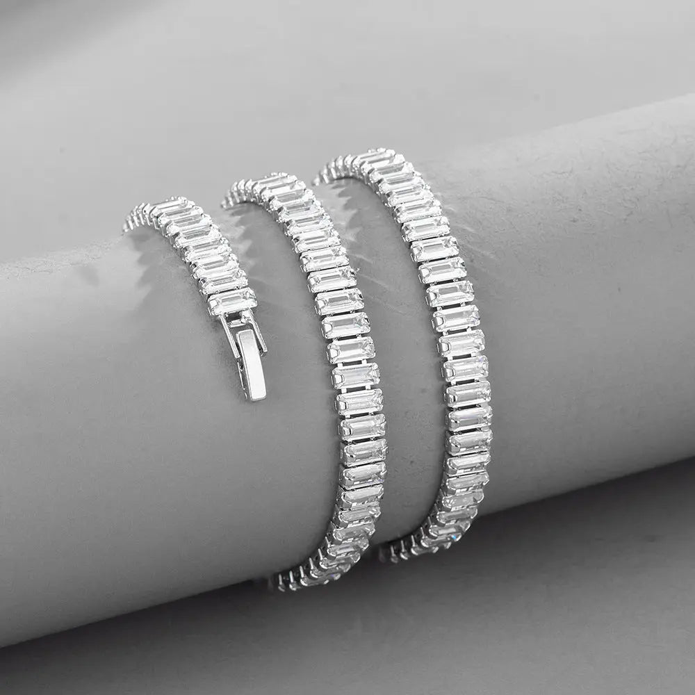 Inlaid With Zirconium Rectangular Zircon Cuban Chain Watch Chain Trendy Products eprolo