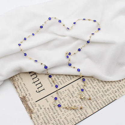 Personality Jewelry Accessories Fashion Color Crystal With Drill Mask Glasses Anti-Drop Lanyard Necklace eprolo