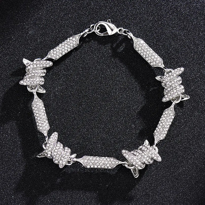 New Full Diamond Wire Necklace 3D Stereo Hip-Hop Cuban Chain 18inch Infinite Chain eprolo