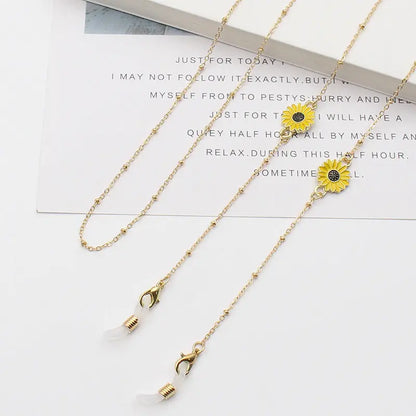 New Small Chrysanthemum And Gold Chain With Anti-Drop Mask Glasses Chain Necklace eprolo