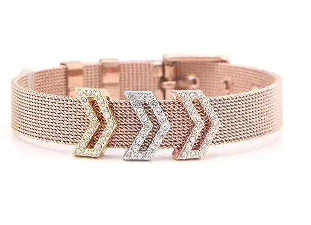 Stainless Steel Slider Bracelet -Rose Gold My Store