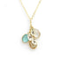 12-color water drop birthstone leaf lettering diy necklace holiday gift eprolo