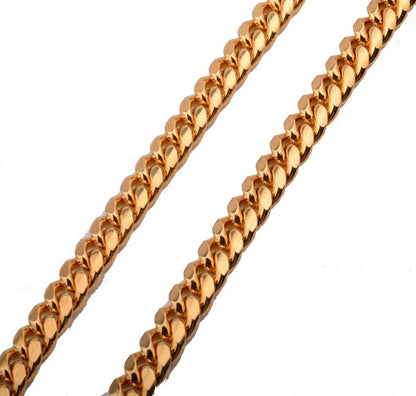 10mm stainless steel leather traction rope golden stainless steel Cuban chain dog chain medium-sized dog pet traction chain eprolo
