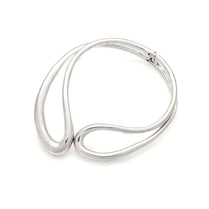 Asymmetrical open alloy choker women&