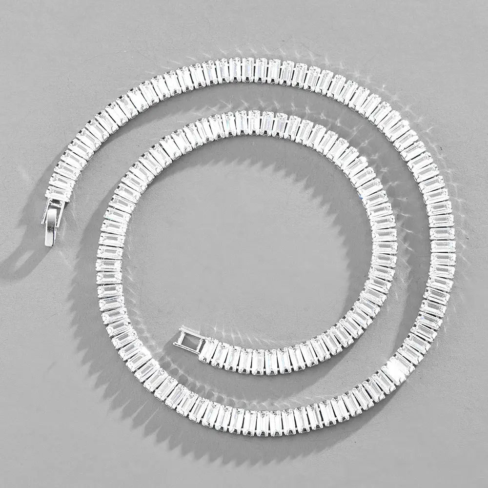 Inlaid With Zirconium Rectangular Zircon Cuban Chain Watch Chain Trendy Products eprolo