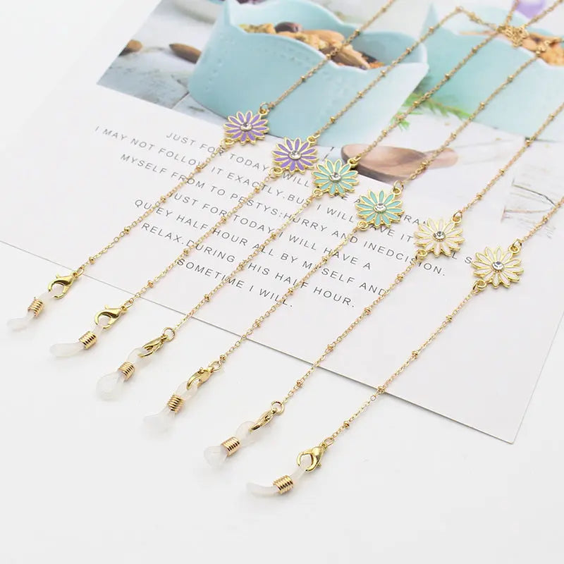 New Small Chrysanthemum And Gold Chain With Anti-Drop Mask Glasses Chain Necklace eprolo