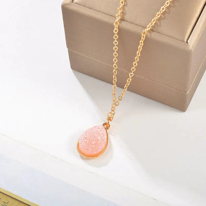 New Creative Necklace Simple Water Drop Pendant Fashion Sweet Crystal Cluster Necklace eprolo