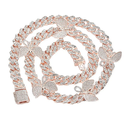 Butterfly Accessories Cuban Chain 15mm Geometric Hip Hop Hiphop Bracelet Anklet Necklace Jewelry eprolo