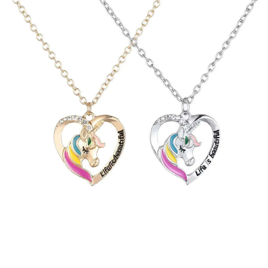 New Unicorn Necklace Jewelry Rainbow Horse Oil Drop Pendant Necklace eprolo