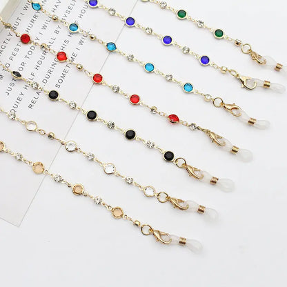 Personality Jewelry Accessories Fashion Color Crystal With Drill Mask Glasses Anti-Drop Lanyard Necklace eprolo