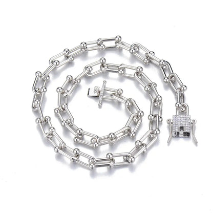 9mm U-Shaped Ring Buckle Cuban Chain Necklace Sweater Chain Personality Trend Clavicle Chain Bracelet eprolo