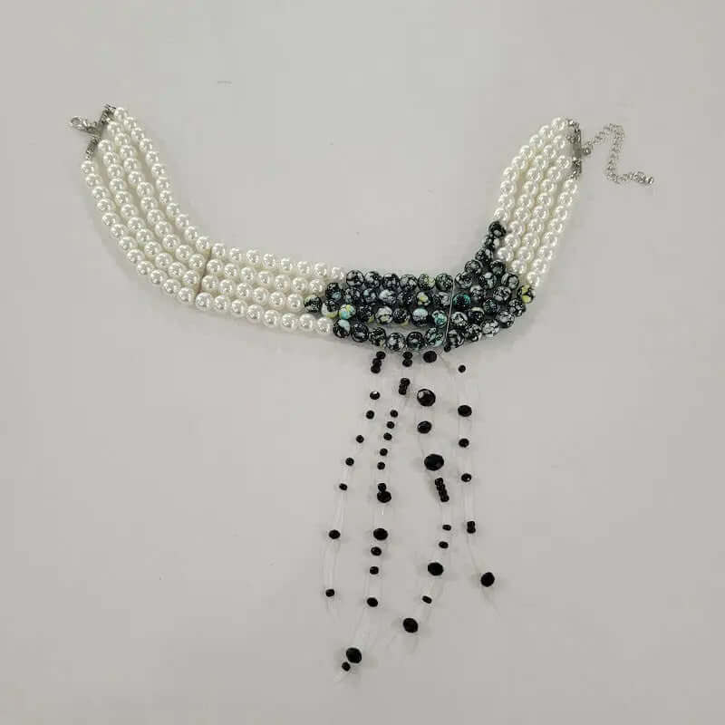 Gothic style pearl necklace choker creative Halloween blood drop tassel collarbone necklace eprolo