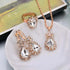 Water Drop Shape Earrings Necklace Rings Jewelry Sets eprolo
