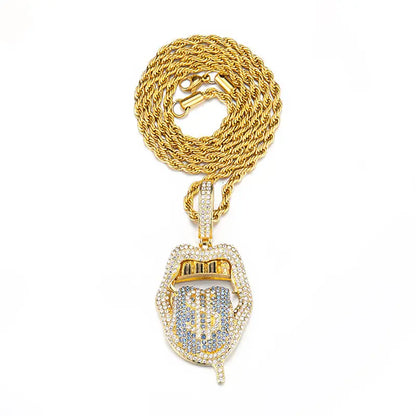 New Tennis Chain Skull Lips Tongue Fashion Accessories Cuban Pendant Single Row Chain Tennis Chain eprolo