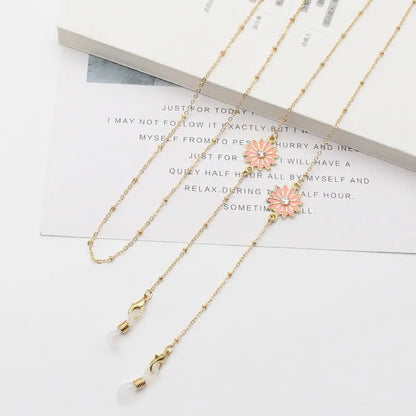 New Small Chrysanthemum And Gold Chain With Anti-Drop Mask Glasses Chain Necklace eprolo