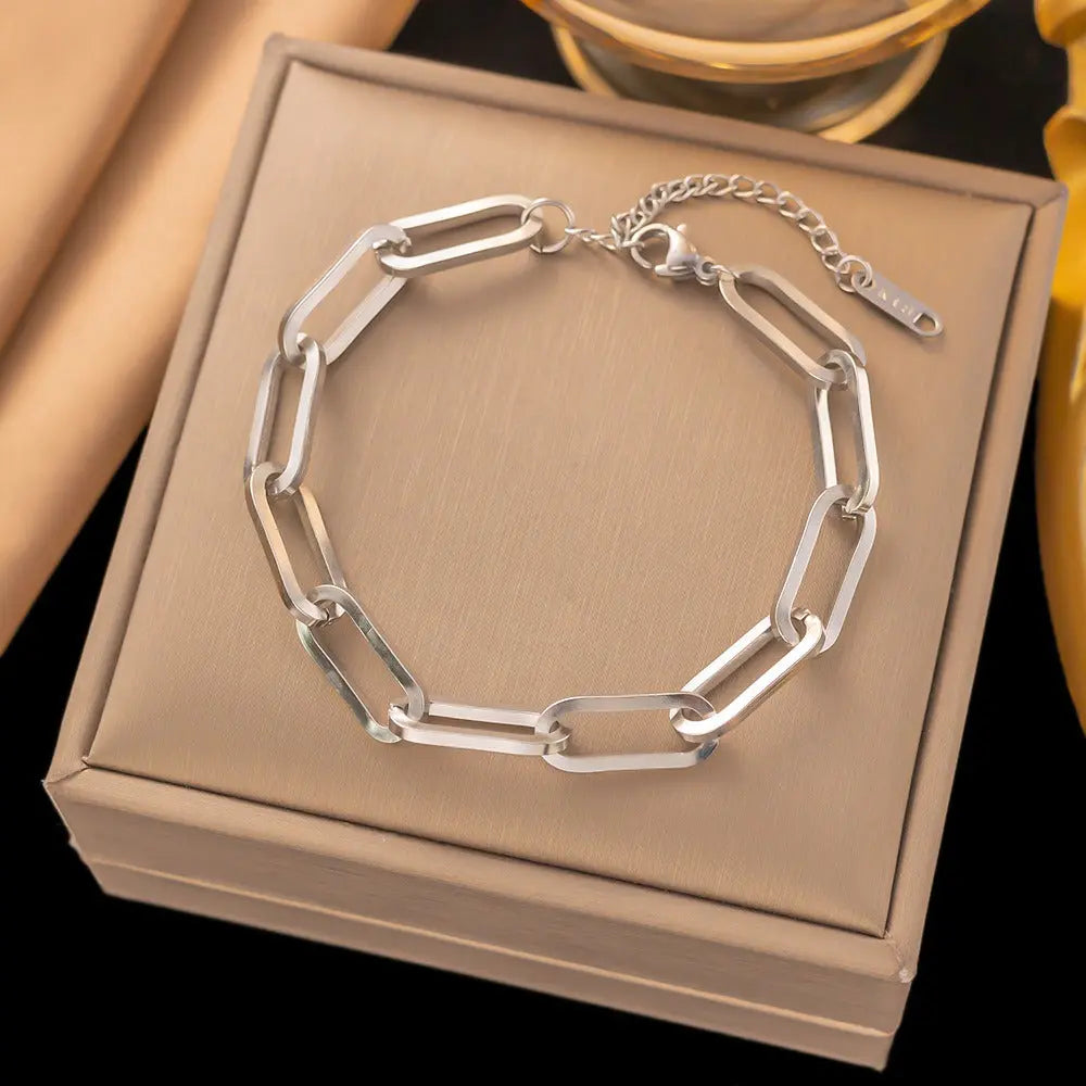 Trendy geometric coarse chain Cuban chain clavicle chain eprolo