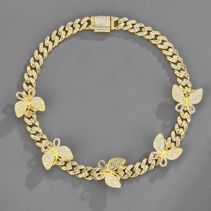 Butterfly Accessories Cuban Chain 15mm Geometric Hip Hop Hiphop Bracelet Anklet Necklace Jewelry eprolo