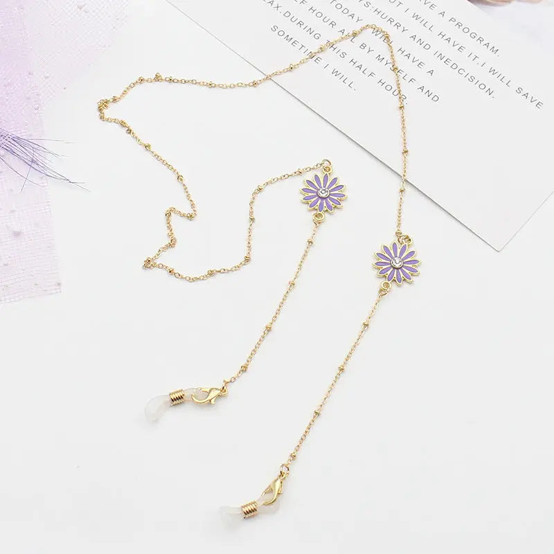 New Small Chrysanthemum And Gold Chain With Anti-Drop Mask Glasses Chain Necklace eprolo