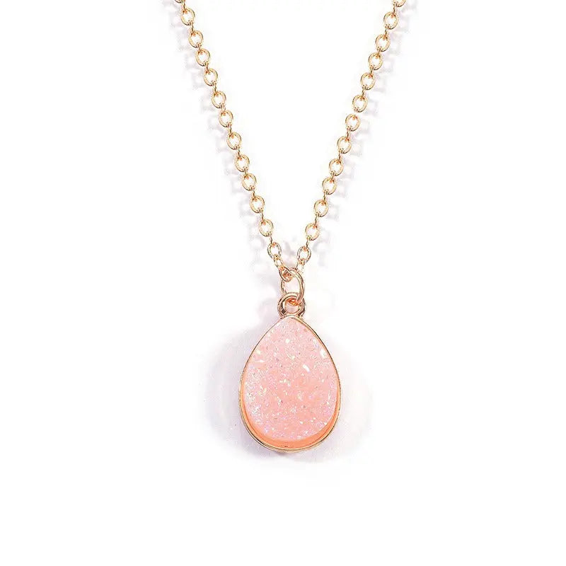 New Creative Necklace Simple Water Drop Pendant Fashion Sweet Crystal Cluster Necklace eprolo