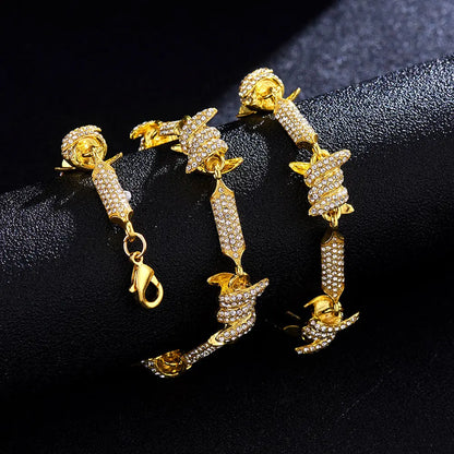 New Full Diamond Wire Necklace 3D Stereo Hip-Hop Cuban Chain 18inch Infinite Chain eprolo