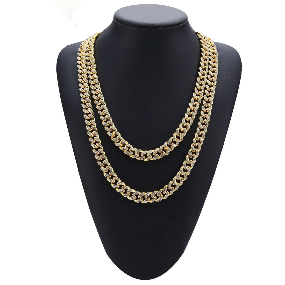Hip Hop Necklace Jewelry 12mm Wide Butterfly Buckle Thick Gold Plating Cuban Chain eprolo