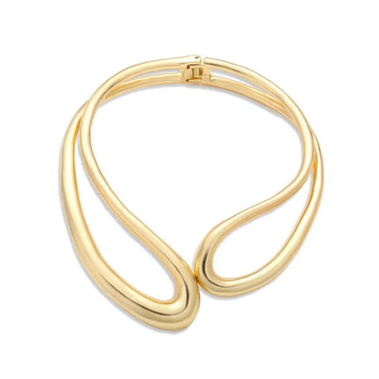 Asymmetrical open alloy choker women&