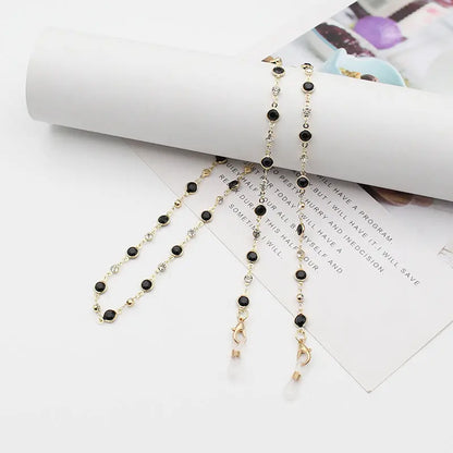 Personality Jewelry Accessories Fashion Color Crystal With Drill Mask Glasses Anti-Drop Lanyard Necklace eprolo