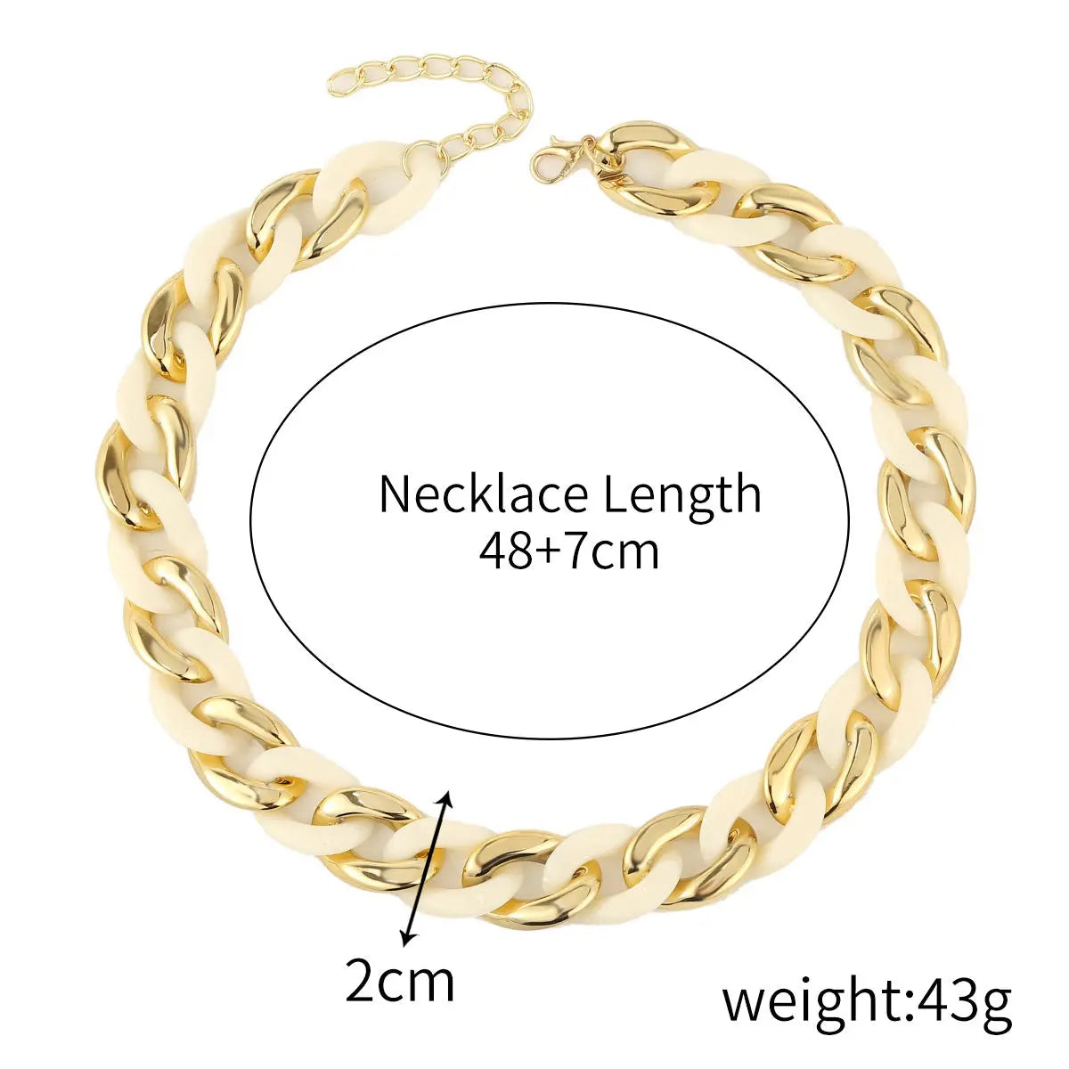 Accessories Necklace Cuban Chain Acrylic Colorful Necklace Punk Chain Necklace Summer Ins eprolo