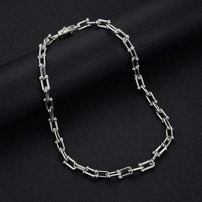 9mm U-Shaped Ring Buckle Cuban Chain Necklace Sweater Chain Personality Trend Clavicle Chain Bracelet eprolo
