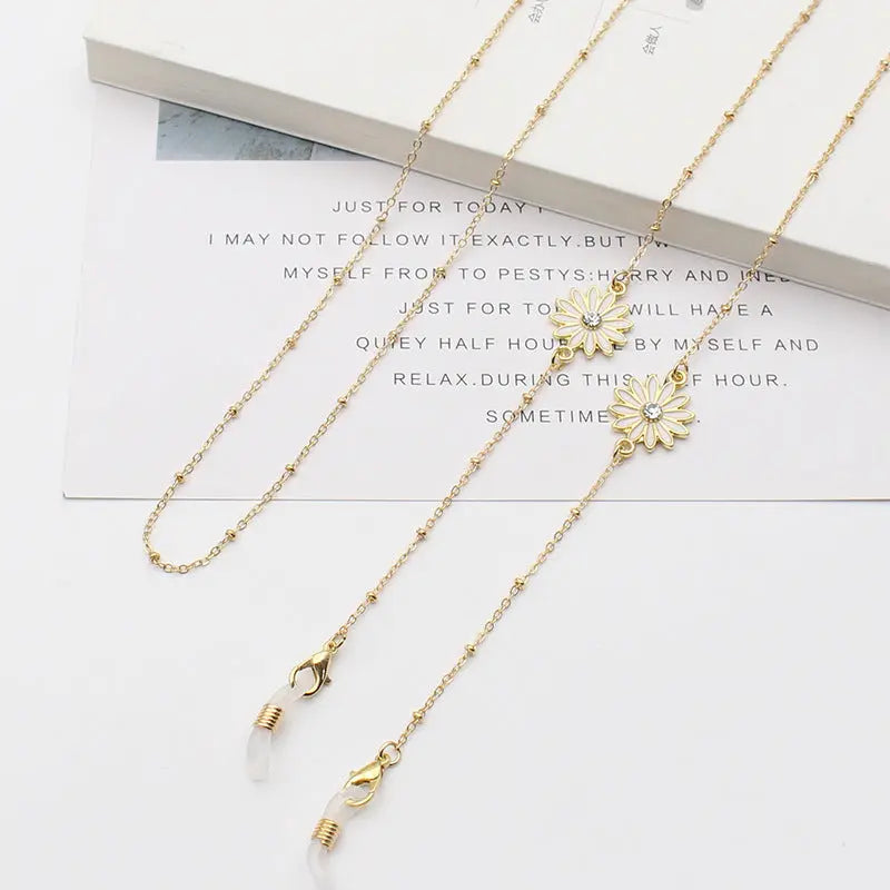 New Small Chrysanthemum And Gold Chain With Anti-Drop Mask Glasses Chain Necklace eprolo