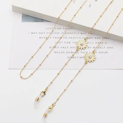 New Small Chrysanthemum And Gold Chain With Anti-Drop Mask Glasses Chain Necklace eprolo