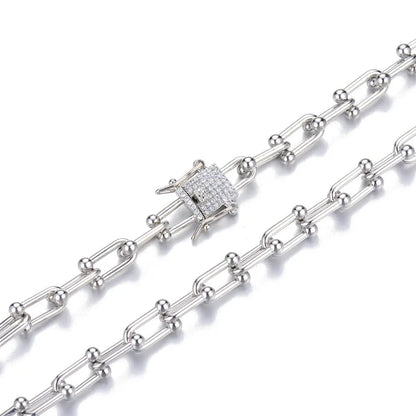 9mm U-Shaped Ring Buckle Cuban Chain Necklace Sweater Chain Personality Trend Clavicle Chain Bracelet eprolo