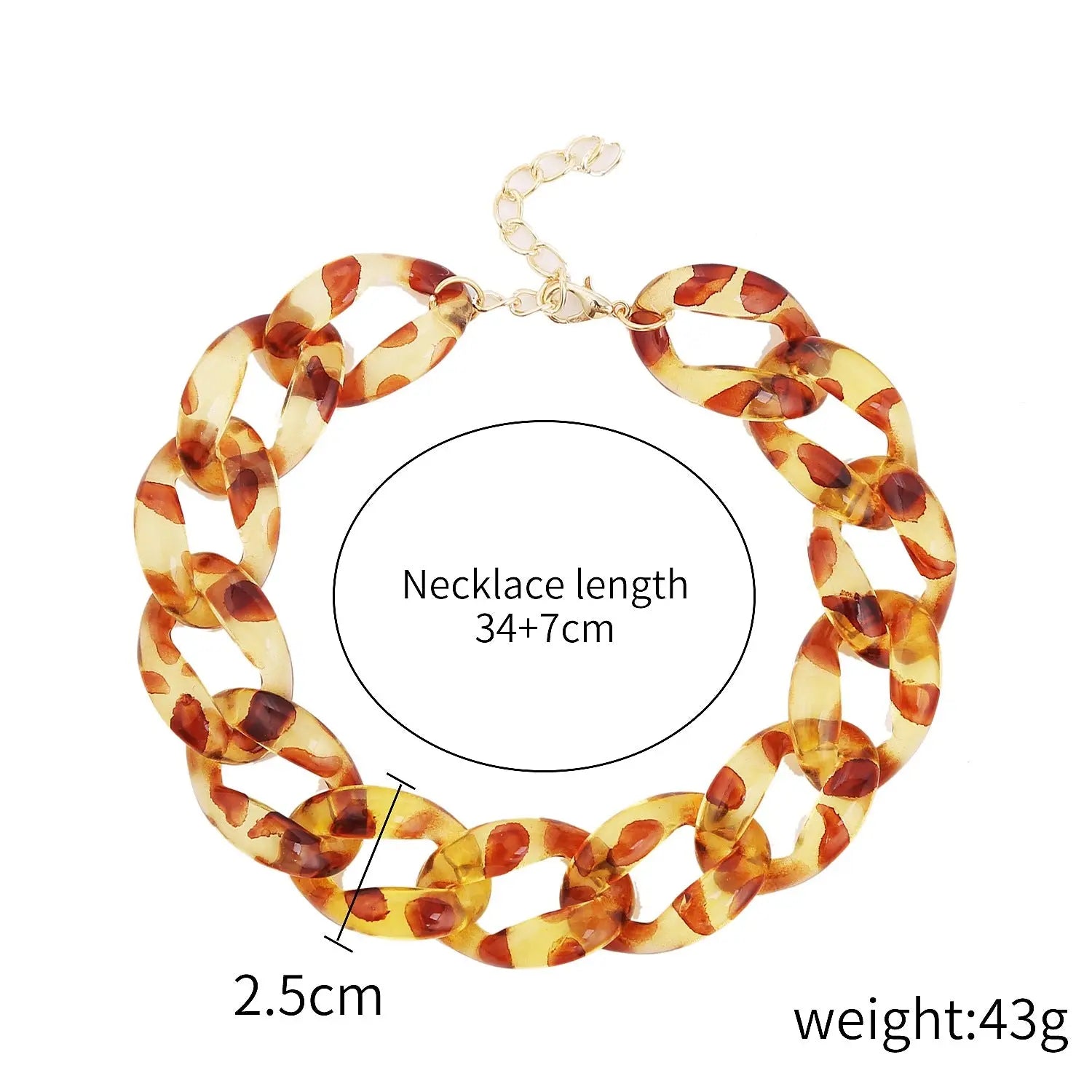 Accessories Necklace Cuban Chain Acrylic Colorful Necklace Punk Chain Necklace Summer Ins eprolo
