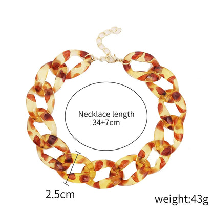 Accessories Necklace Cuban Chain Acrylic Colorful Necklace Punk Chain Necklace Summer Ins eprolo